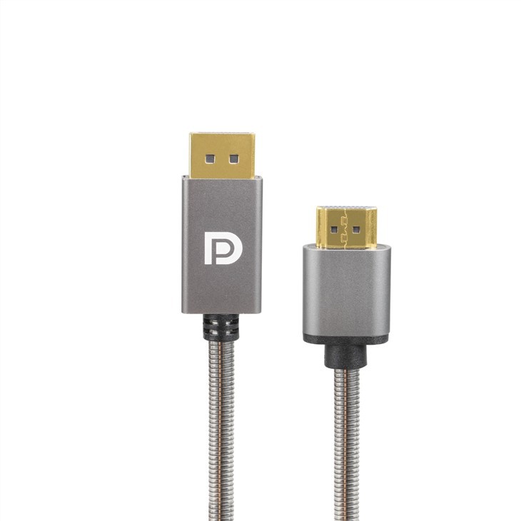 Adaptador de aço inoxidável DP1.2V macho para HDMI fêmea 2.0V